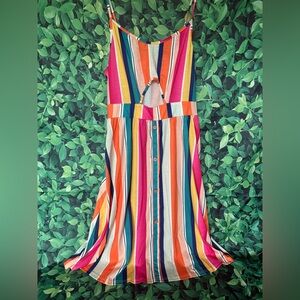 Multicolor Striped Sleeveless Dress